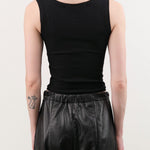 Atelier Delphine Apparel Womens Tees Crop Rib Tank in Black