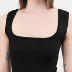 Atelier Delphine Apparel Womens Tees Crop Rib Tank in Black