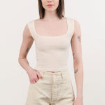 Atelier Delphine Apparel Womens Tees Crop Rib Tank in Cream