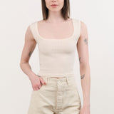 Atelier Delphine Apparel Womens Tees Crop Rib Tank in Cream