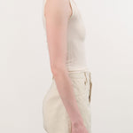 Atelier Delphine Apparel Womens Tees Crop Rib Tank in Cream