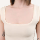 Atelier Delphine Apparel Womens Tees Crop Rib Tank in Cream
