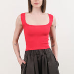 Atelier Delphine Apparel Womens Tees Crop Rib Tank in Red