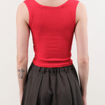 Atelier Delphine Apparel Womens Tees Crop Rib Tank in Red