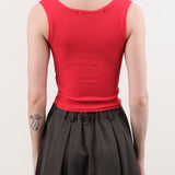 Atelier Delphine Apparel Womens Tees Crop Rib Tank in Red