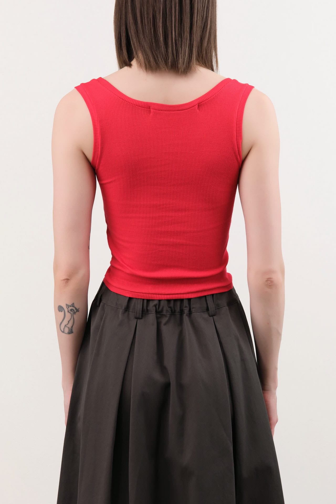 Atelier Delphine Apparel Womens Tees Crop Rib Tank in Red