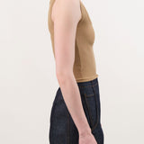 Atelier Delphine Apparel Womens Tees Crop Rib Tank in Tobacco
