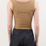Atelier Delphine Apparel Womens Tees Crop Rib Tank in Tobacco