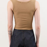 Atelier Delphine Apparel Womens Tees Crop Rib Tank in Tobacco