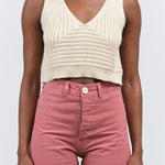 Cropped Rib Top by Atelier Delphine in Cream