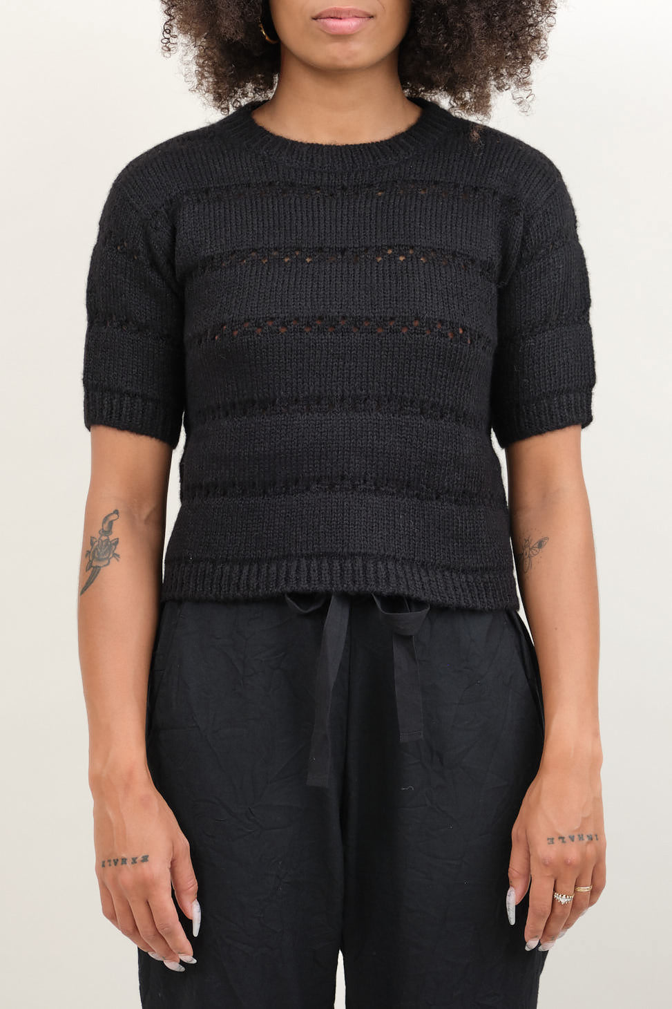 Front of Helena Sweater in Black