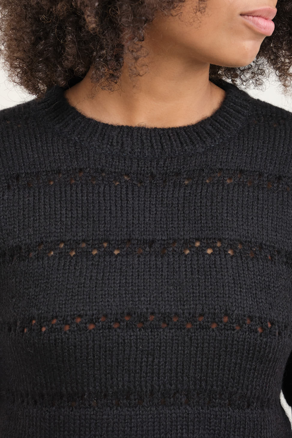 Neckline on Helena Sweater in Black
