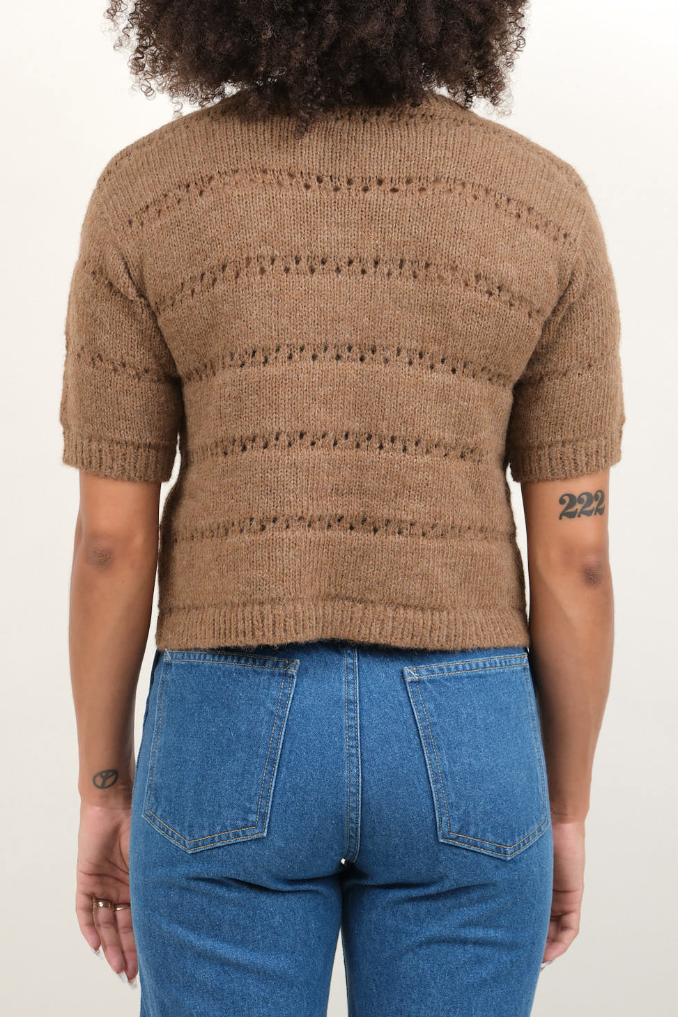 Back of Helena Sweater in Brown