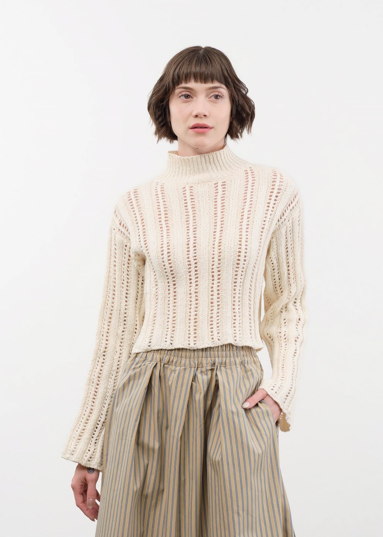 Atelier Delphine Apparel Womens Sweaters Lousanne Top in Cream