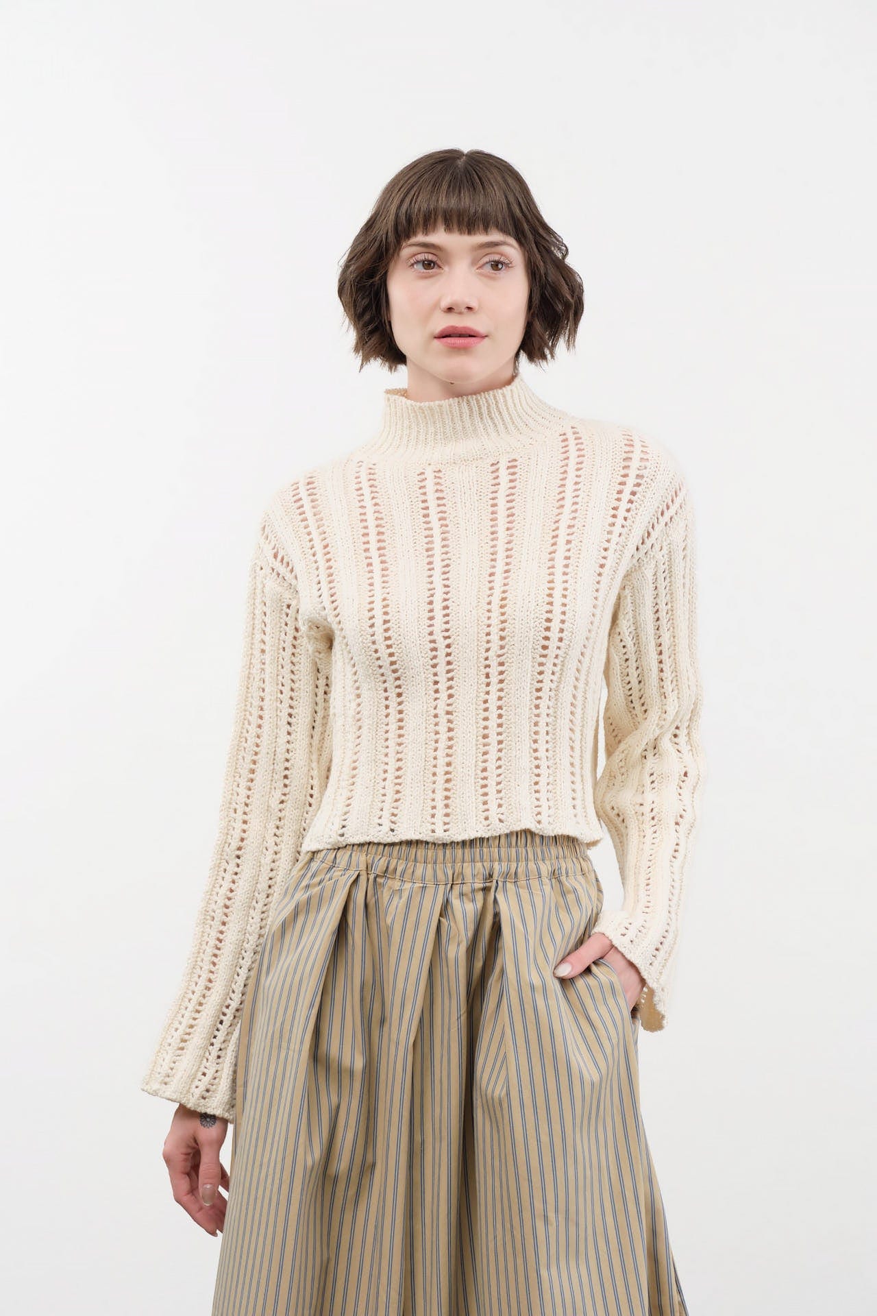 Atelier Delphine Apparel Womens Sweaters Lousanne Top in Cream