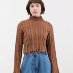 Atelier Delphine Apparel Womens Sweaters Lousanne Top in Wood