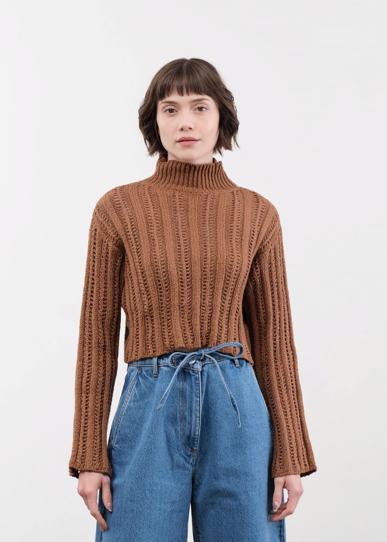 Atelier Delphine Apparel Womens Sweaters Lousanne Top in Wood