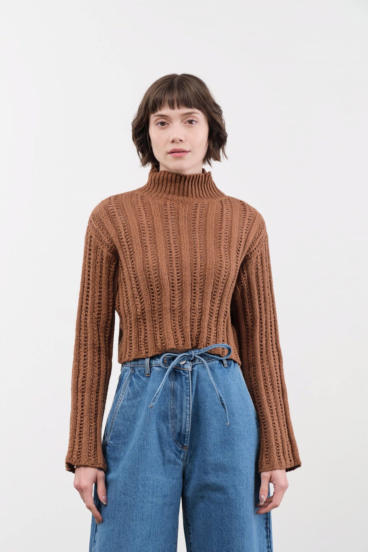Atelier Delphine Apparel Womens Sweaters Lousanne Top in Wood