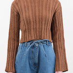 Atelier Delphine Apparel Womens Sweaters Lousanne Top in Wood