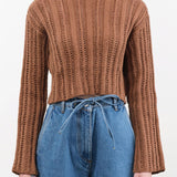 Atelier Delphine Apparel Womens Sweaters Lousanne Top in Wood