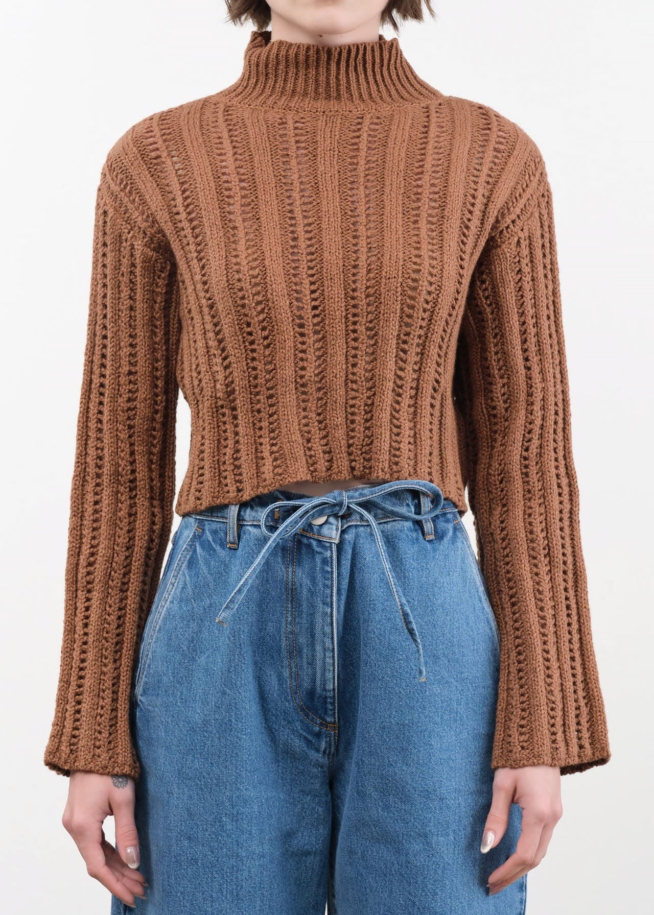 Atelier Delphine Apparel Womens Sweaters Lousanne Top in Wood