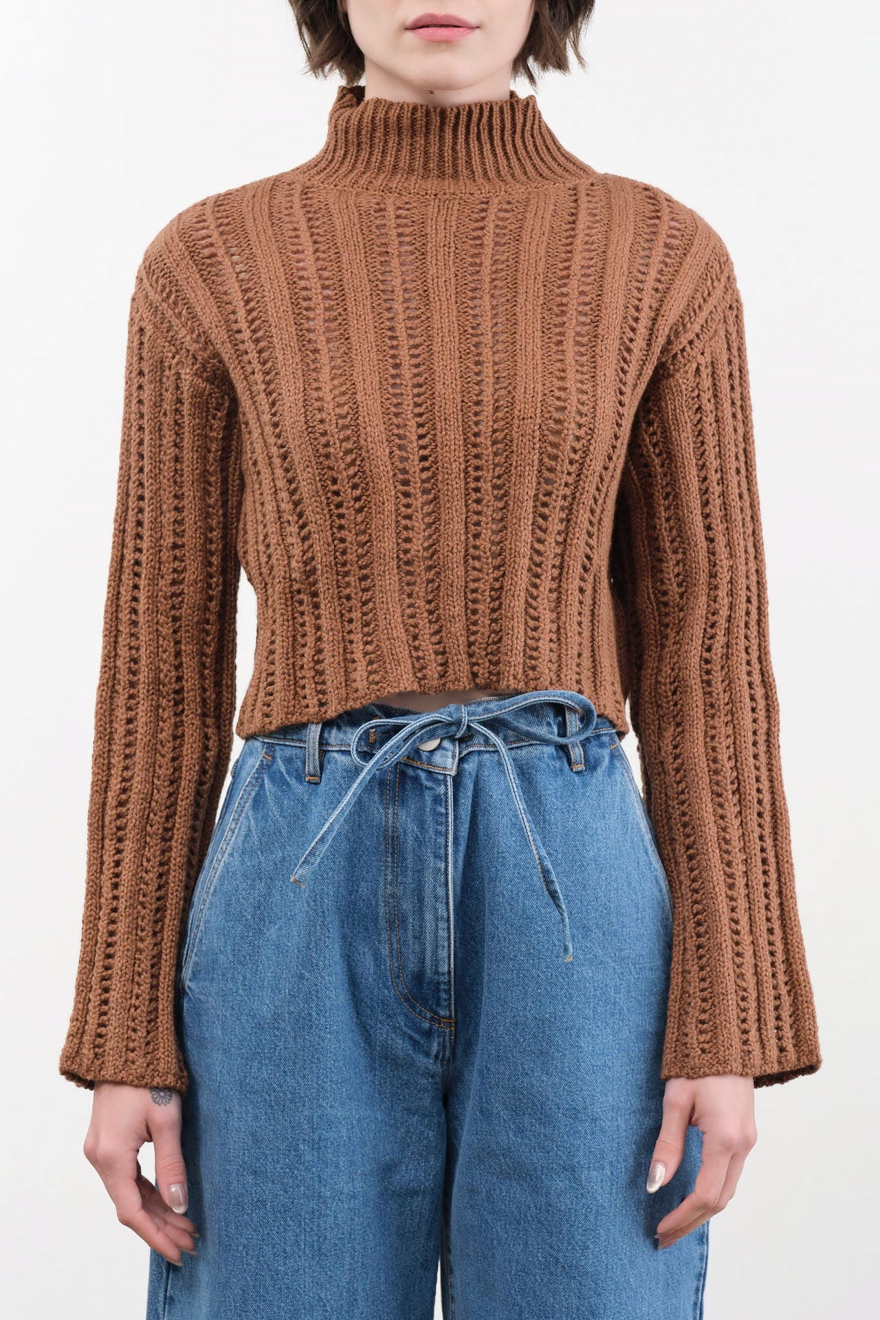 Atelier Delphine Apparel Womens Sweaters Lousanne Top in Wood
