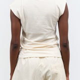 Muscle Tee Tank in Angora White with Cap Sleeve by Atelier Delphine