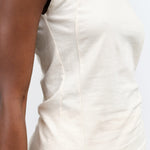 Atelier Delphine Angora Muscle Tee Tank with Structure Side Paneling in Angora White