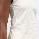 Atelier Delphine Angora Muscle Tee Tank with Structure Side Paneling in Angora White