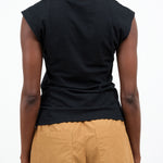 Muscle Tee Tank in Dark Black with Cap Sleeve by Atelier Delphine