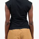 Muscle Tee Tank in Dark Black with Cap Sleeve by Atelier Delphine