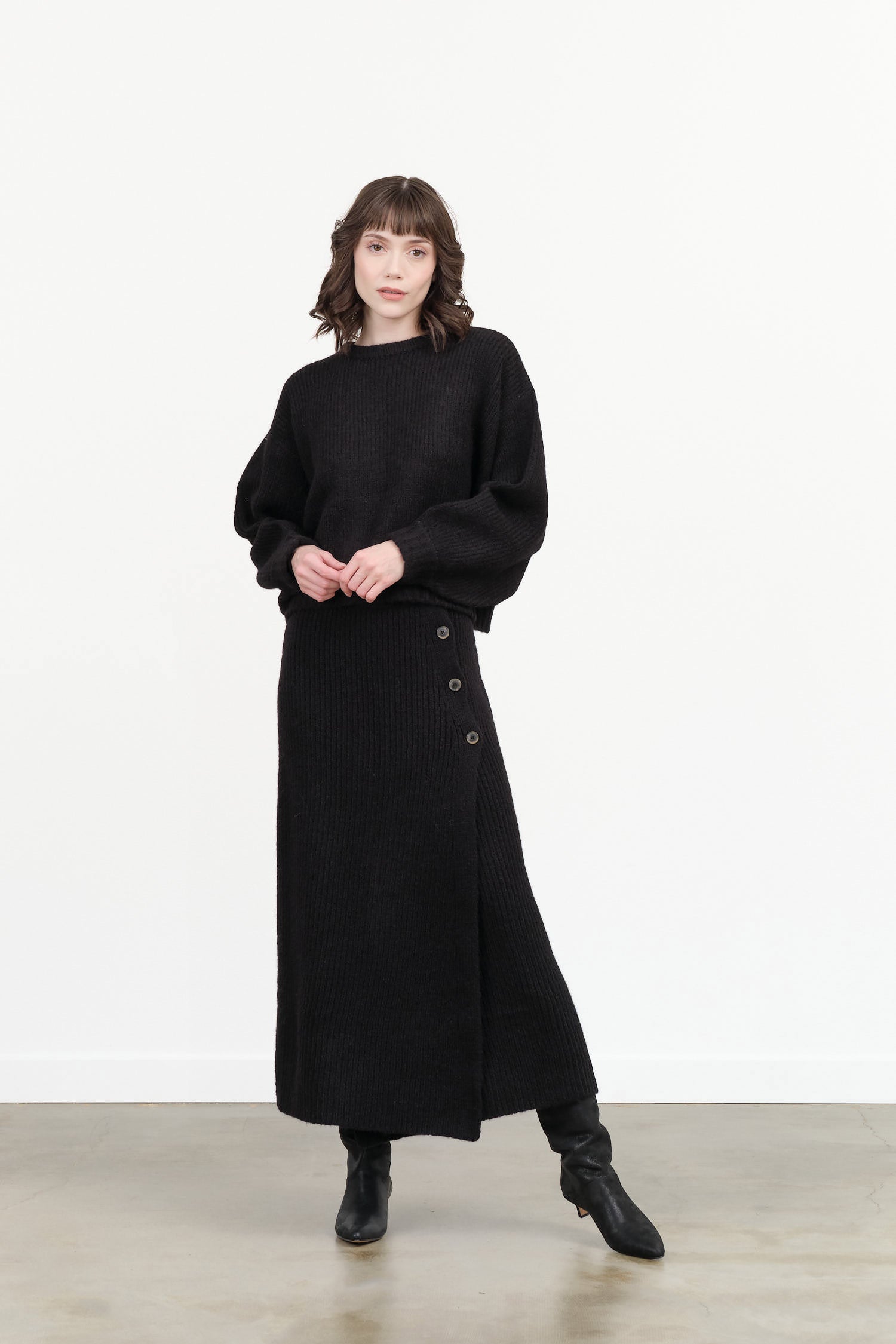 Atelier Delphine Noella Long Skirt in Black