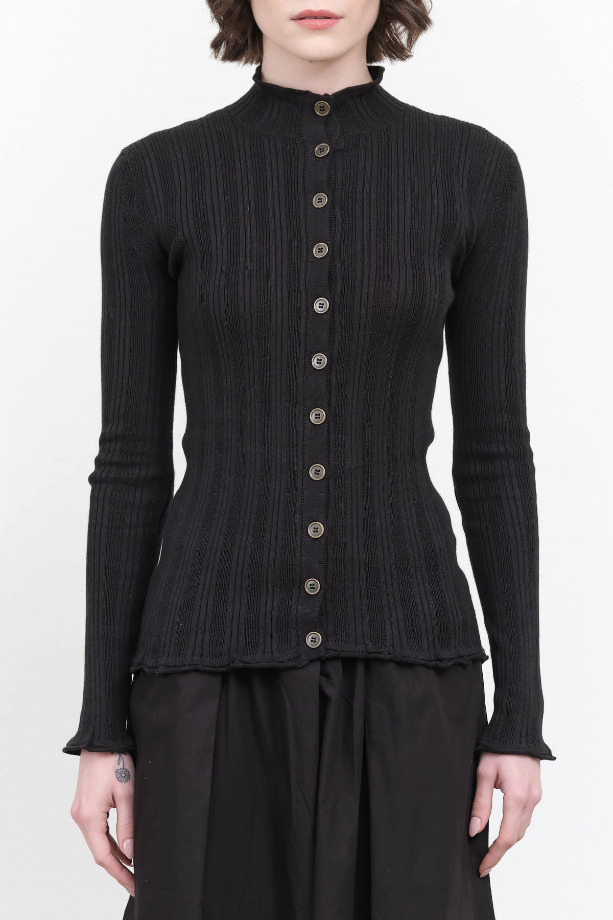 Front view of Pointelle Cardigan