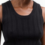 Black Pointelle Relaxed Tank by Atelier Delphine