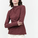 Atelier Delphine Shirred Neck Rib Top in Winter Bloom