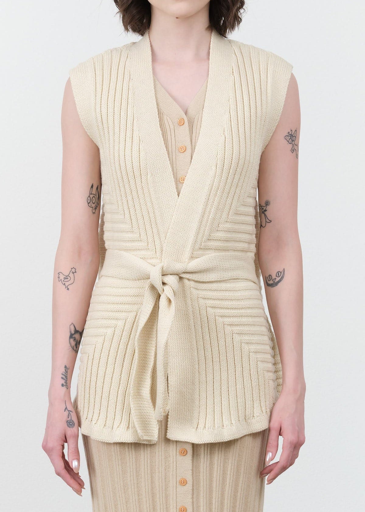 Atelier Delphine Apparel Womens Sweaters Sleeveless Cardigan