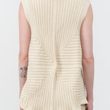 Knit Sleeveless Cardigan in Nude Tan Cream by Atelier Delphine