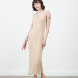 Atelier Delphine Slim Long Vest Dress in Nude