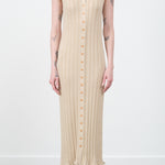 Slim Long Vest Dress By Atelier Delphine in Nude