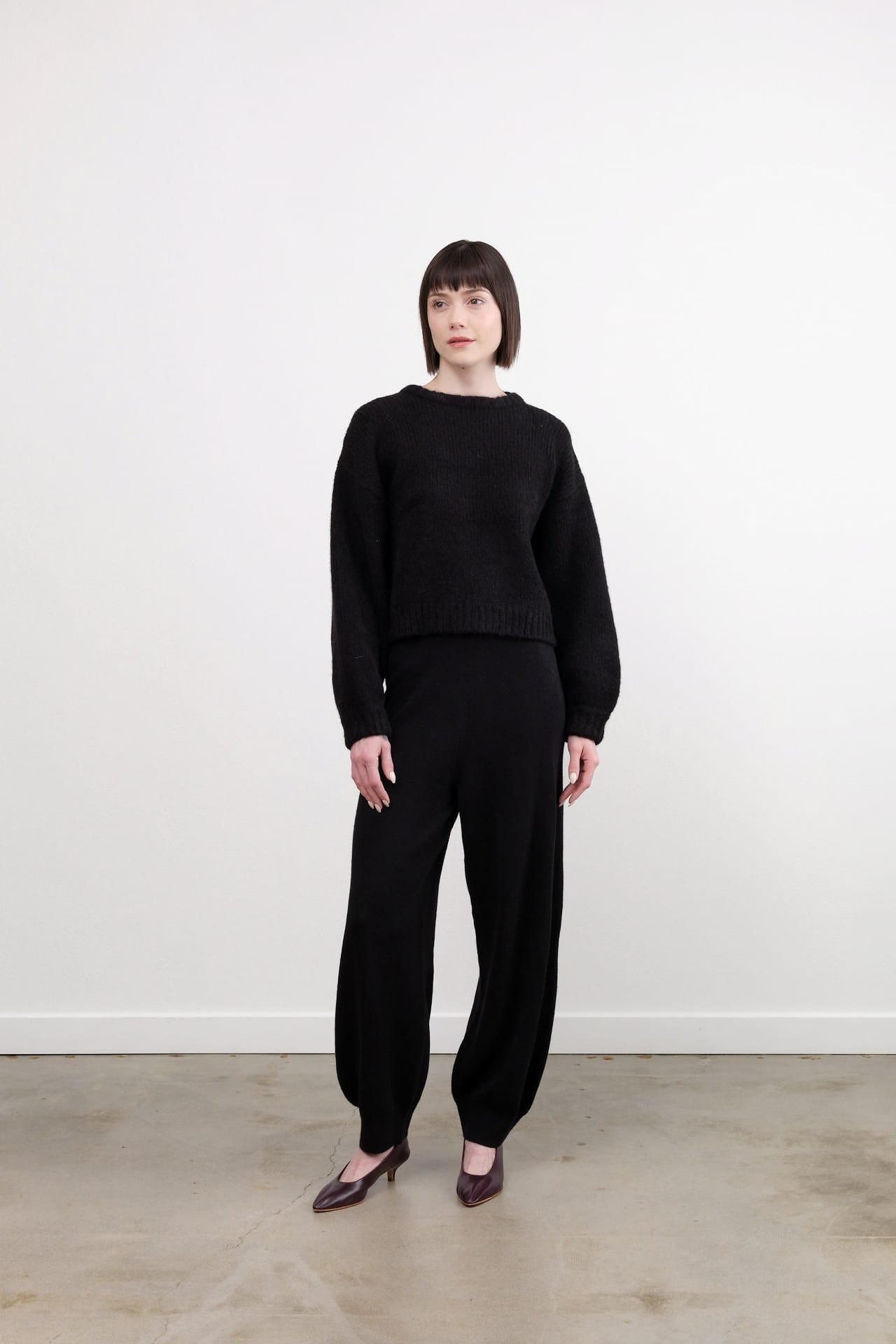 Atelier Delphine Apparel Womens Knit Pants Taylor Pant Alpaca in Black