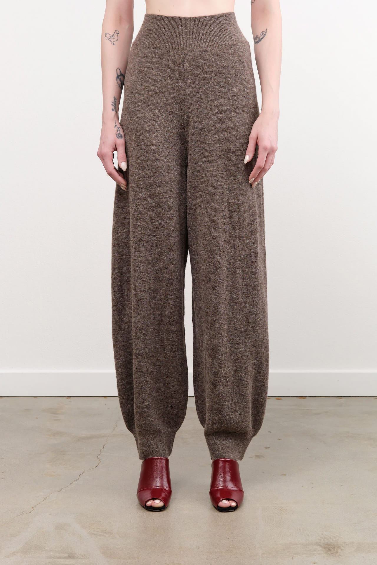 Atelier Delphine Apparel Womens Knit Pants Taylor Pant Alpaca in Mocha