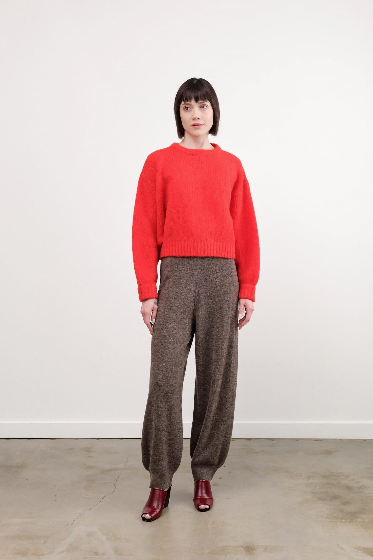Atelier Delphine Apparel Womens Knit Pants Taylor Pant Alpaca in Mocha