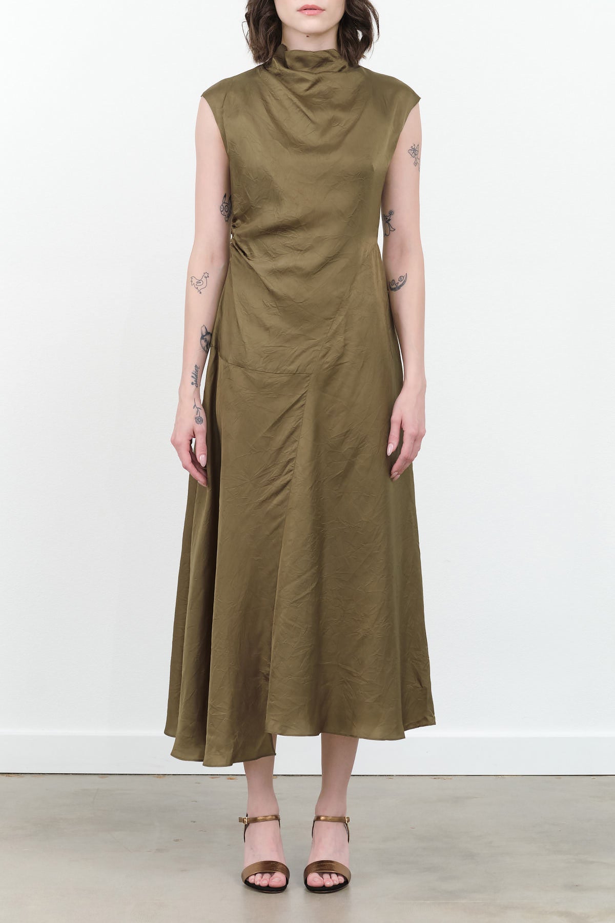 Twisted Dress by Atelier Delphine in Hunter Green