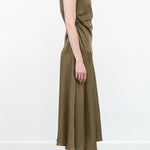 Designer Brand Atelier Delphine Twisted Mock Neck Maxi Dress in Hunter Green