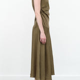 Designer Brand Atelier Delphine Twisted Mock Neck Maxi Dress in Hunter Green