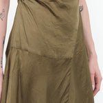 Twisted Mock Neck Sleeveless Midi Dress by Designer Brand Atelier Delphine  in Hunter Green