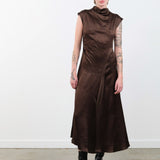 Atelier Delphine Apparel Womens Dresses Twisted Dress in Espresso