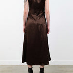 Atelier Delphine Apparel Womens Dresses Twisted Dress in Espresso