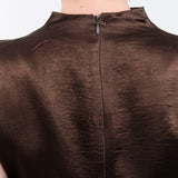 Atelier Delphine Apparel Womens Dresses Twisted Dress in Espresso