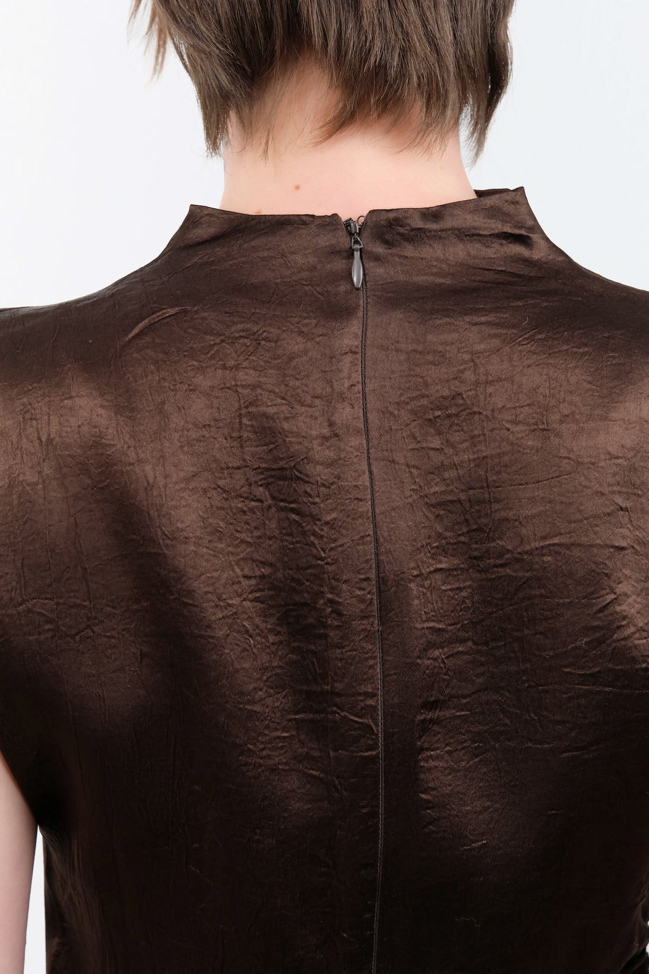 Atelier Delphine Apparel Womens Dresses Twisted Dress in Espresso